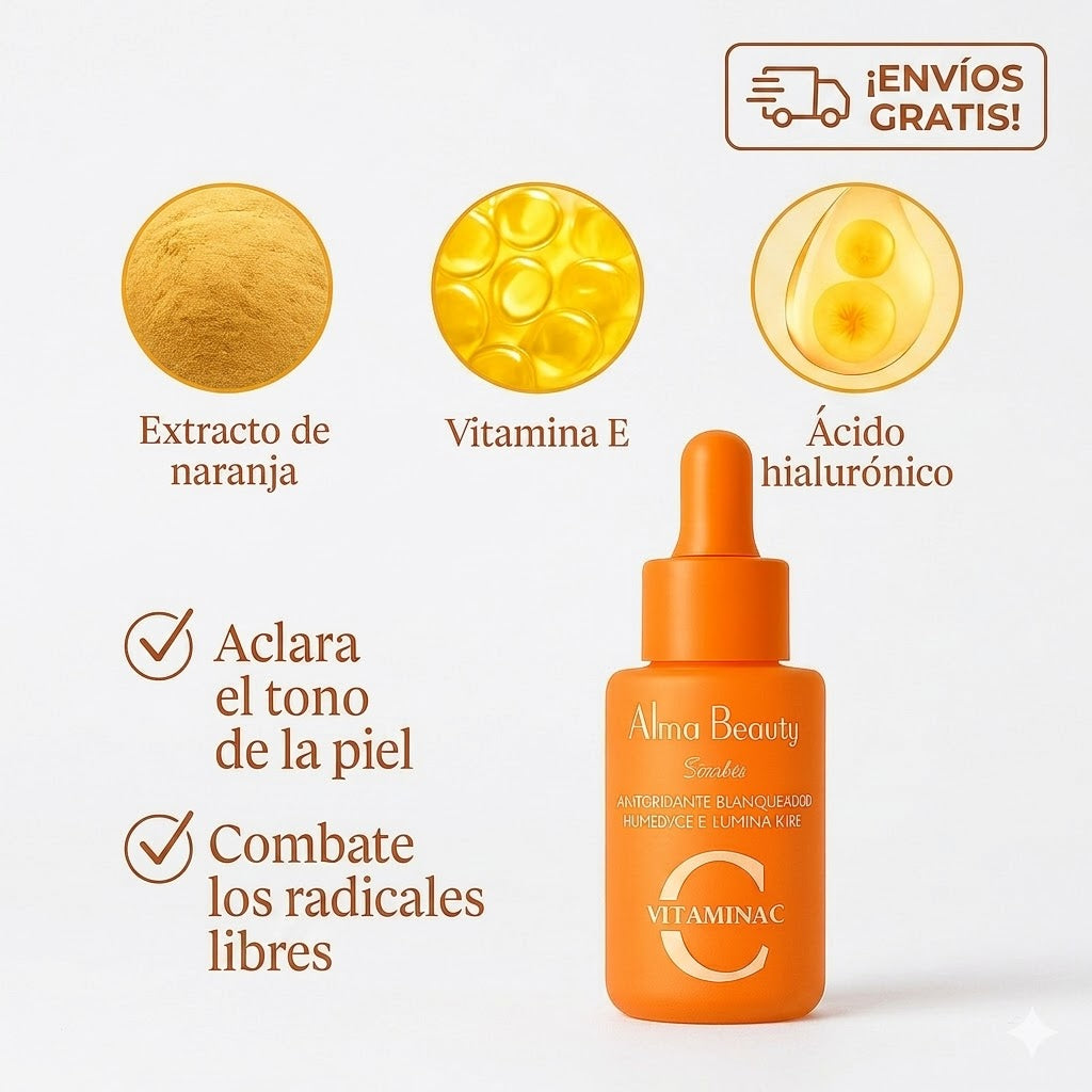 -45% Serum Vitamina C Alma Beauty - Ultra Iluminador y Antioxidante 🔥¡STOCK LIMITADO!🚨