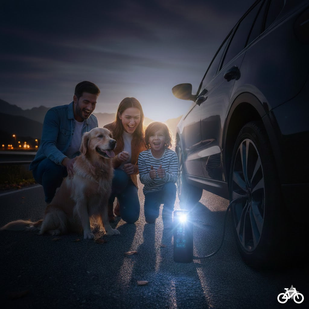 🎁 - 33% 🔥Kit de Seguridad Vial Pro: Inflador De Aire Eléctrico CMP-01🚨