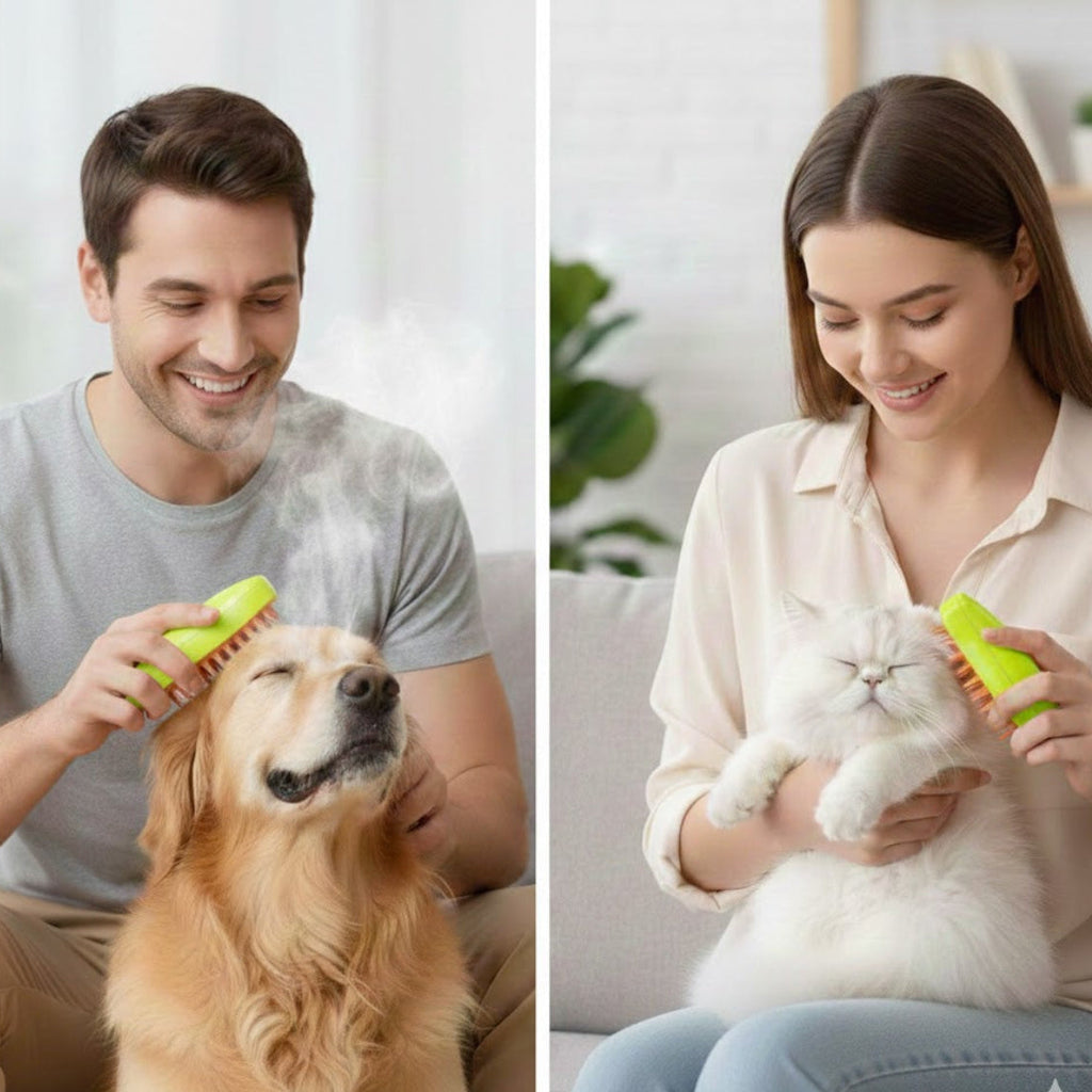 Spa Pro 3-en-1: Cepillo a Vapor para Mascotas Felices 🐾✨